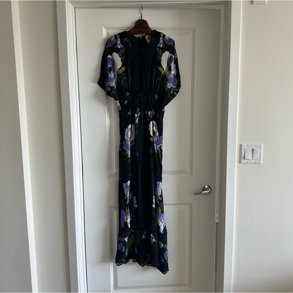 Farm Rio Black Soft Garden Lace Maxi Dress - Picture 4 of 10